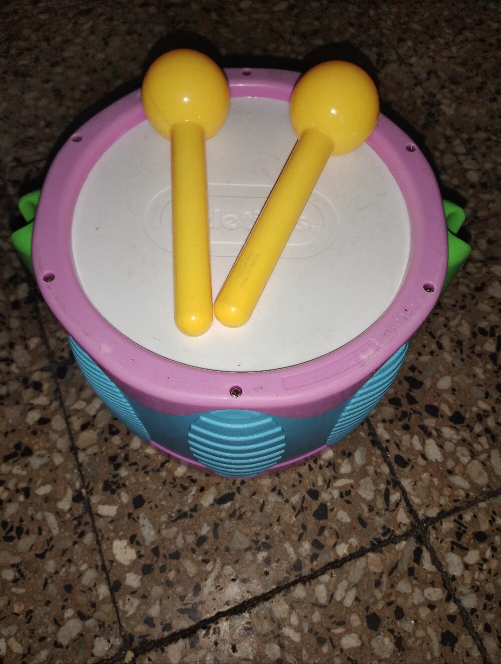 Kids Colorful Toy Drum with Yellow Mallets - Brand: